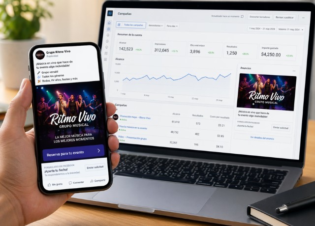 Publicidad digital para grupos musicales en Meta y Google Ads